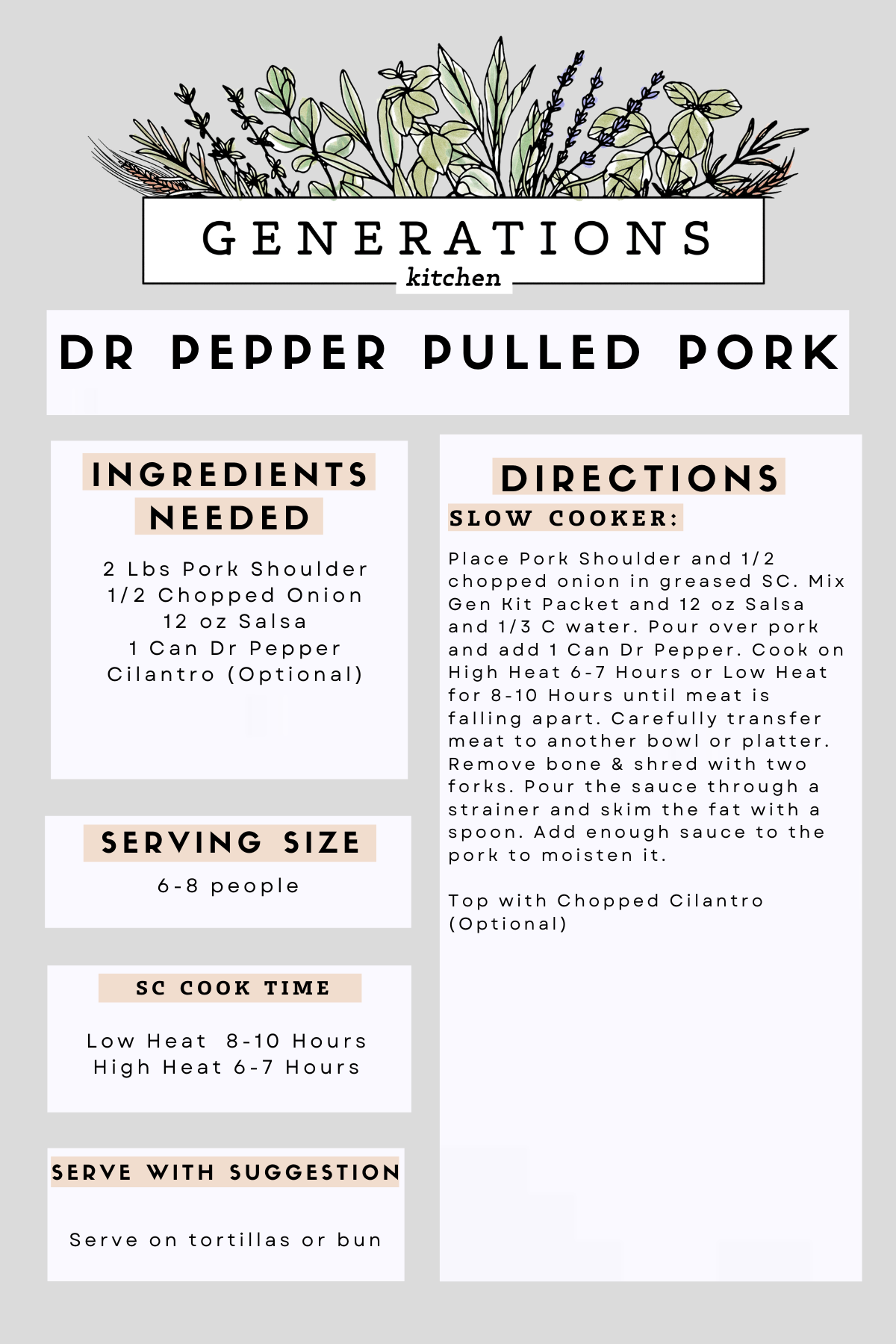 Dr Pepper Pulled Pork Dry Mix