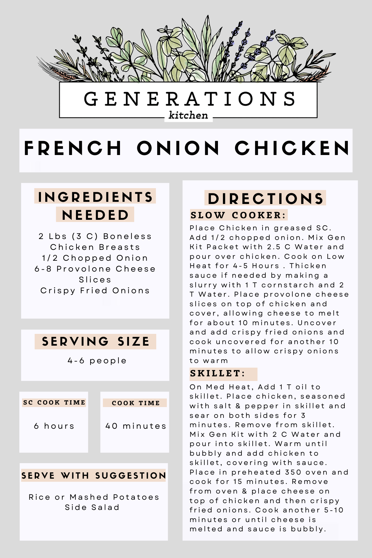 French Onion Chicken Dry Mix