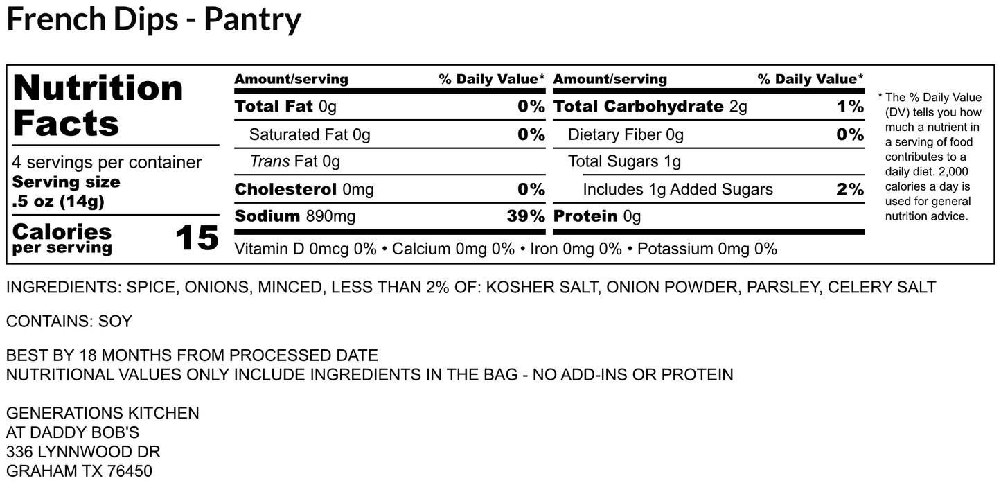 French Dips Dry Mix
