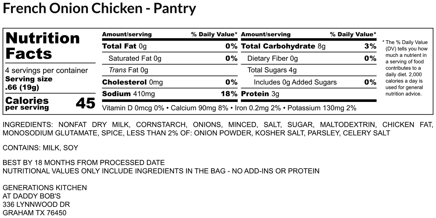French Onion Chicken Dry Mix
