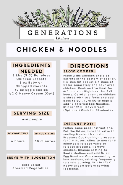 Chicken & Noodles Dry Mix