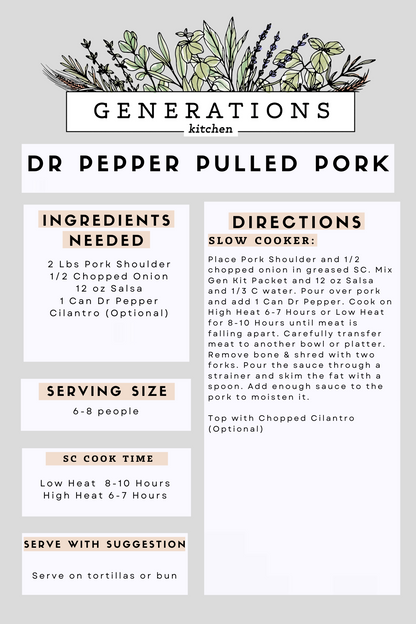 Dr Pepper Pulled Pork Dry Mix