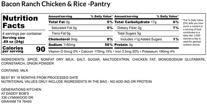 Bacon Ranch Chicken & Rice Dry Mix