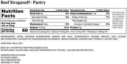 Beef Stroganoff Dry Mix