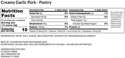 Creamy Garlic Pork Dry Mix
