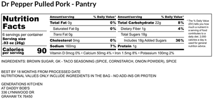 Dr Pepper Pulled Pork Dry Mix
