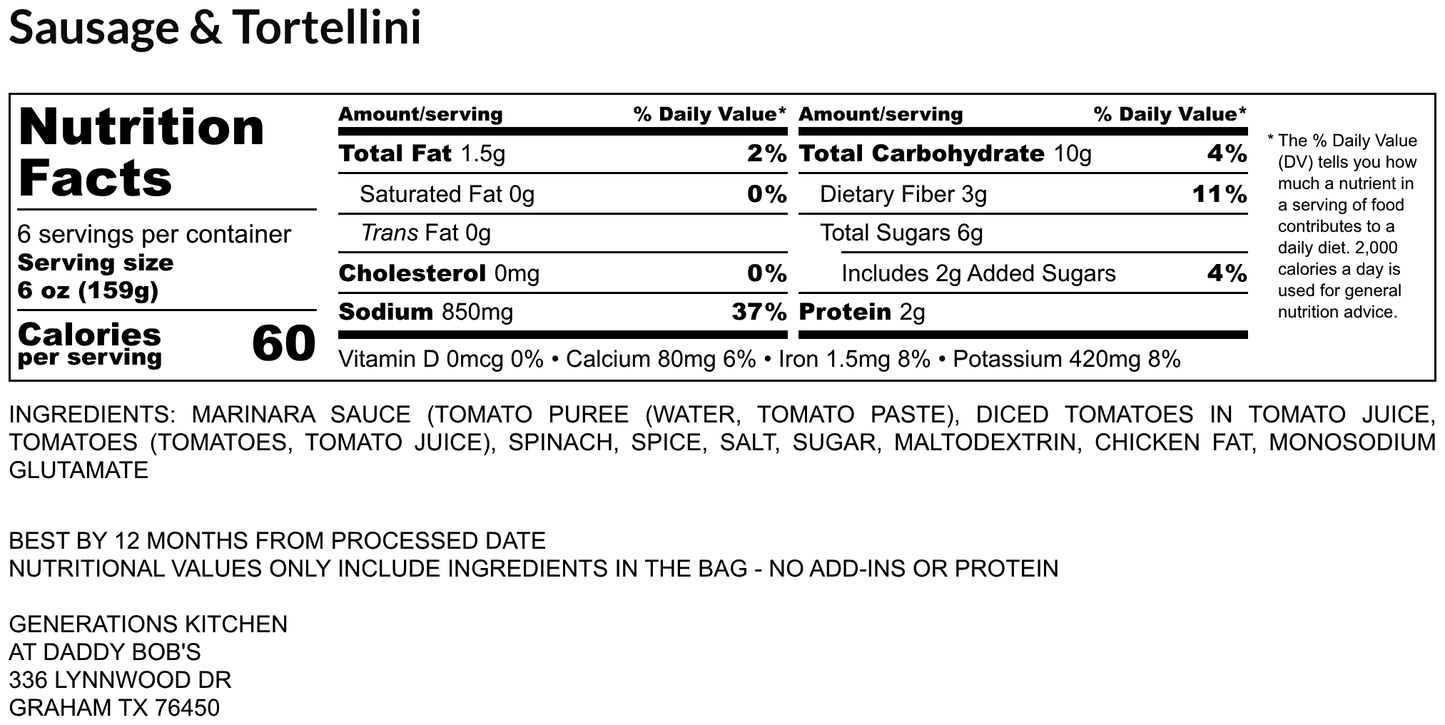Italian Sausage & Tortellini